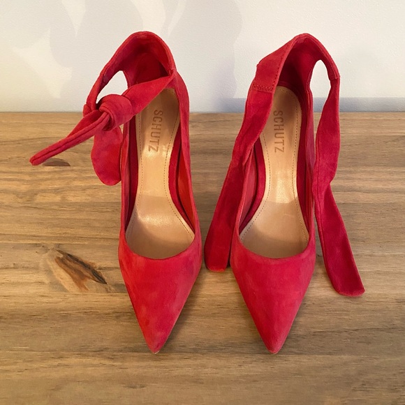 SCHUTZ Red Suede Pumps, size 37 - Picture 3 of 11
